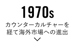 1970s「カウンターカルチャーを経て海外市場への進出」